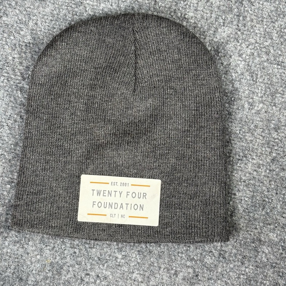 Twenty Four 24 Foundation Tan's Club‎ Beanie Hat Gray Acrylic OS Charlotte NC